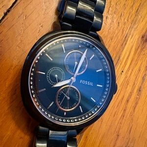 Fossil Black Dial Chronograph Watch